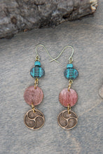 Load image into Gallery viewer, Earrings in Copper and Bronze