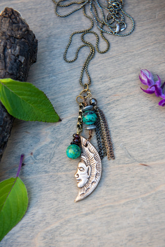 Long - Moon Charm Pendant