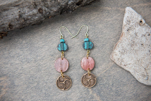 Earrings in Copper and Bronze