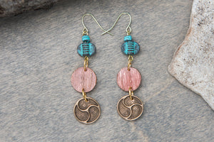 Earrings in Copper and Bronze