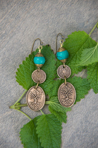 Bronze and Turquoise Dangles