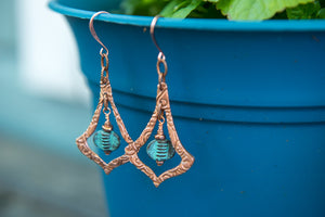 Chandelier Earrings in Copper